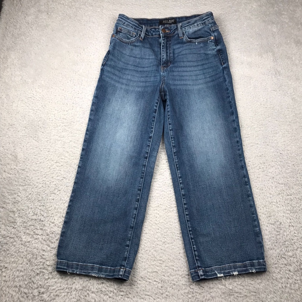 Judy Blue Jeansβ Womens 9/29 (28x24) Wide Leg Crop High Rise Stretch Denim